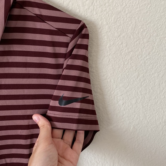 Maroon Striped Nike Womens Golf Tshirt - Picture 5 of 5